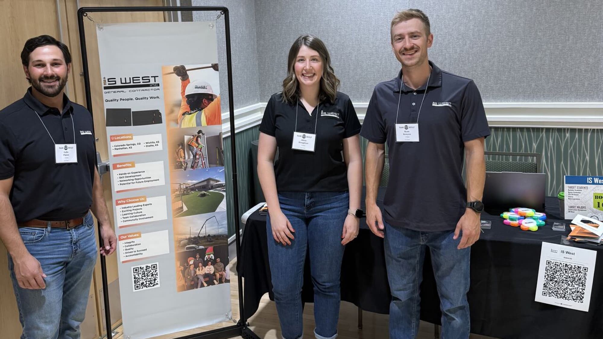 Icon Structures team at a branded event display